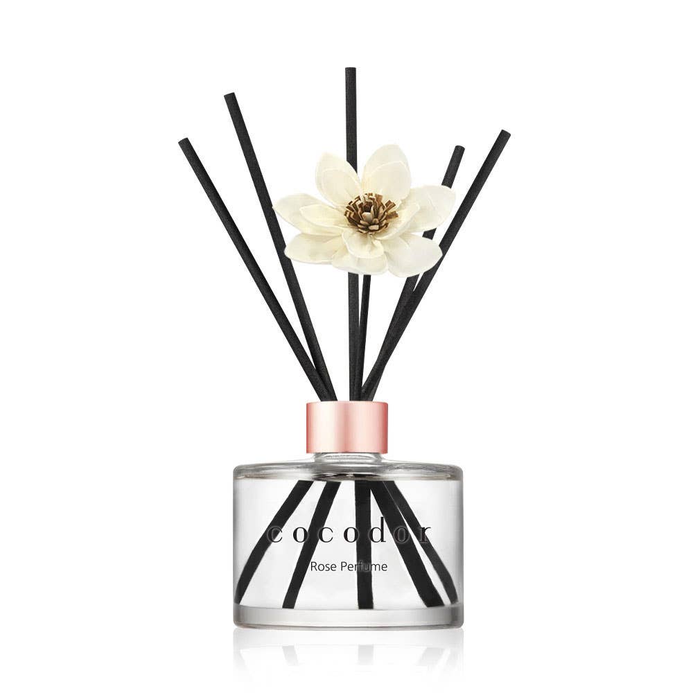 Hvid Blomster Diffuser 200 ml (6,7 oz) Rose Parfume Duft